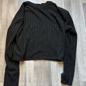 Women's Black Ribbed Top